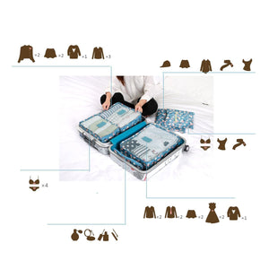 6 PC TRAVEL LUGGAGE STORAGE CUBES