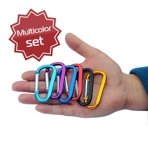 10 PCS D-RING ALUMINIUM CARBINER SET