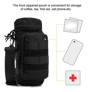 MOLLE ZIPPERED MULTI POCKET WATER BOTTLE POUCH