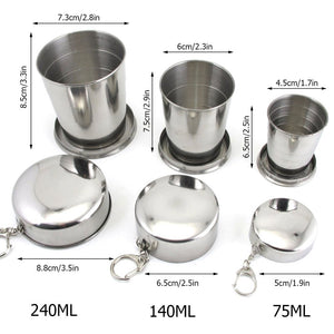 S/M/L STAINLESS STEEL COLLAPSIBLE FOLDING CUP