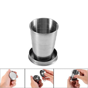 S/M/L STAINLESS STEEL COLLAPSIBLE FOLDING CUP