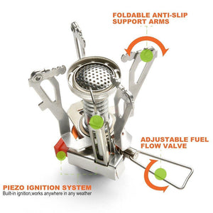ULTRA MINI METAL FOLDABLE GAS STOVE (9X9X8CM)