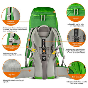 60L INTERNAL FRAME BACKPACK *RAIN COVER INCLUDED*