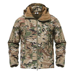 TACTICAL SOFTSHELL FLEECE HOODED JACKET/COAT