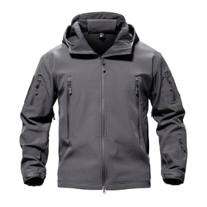 TACTICAL SOFTSHELL FLEECE HOODED JACKET/COAT