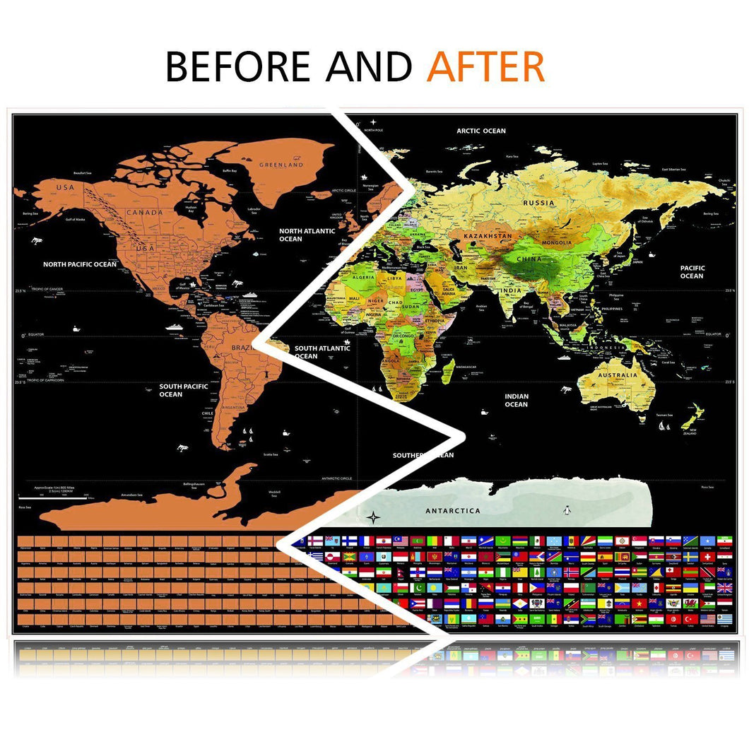 GLOBETROTTER SCRATCHABLE WORLD MAP - DELUXE EDITION