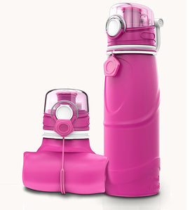 750ML COLLAPSIBLE BPA FREE SILICONE WATER BOTTLE (FDA APPROVED)