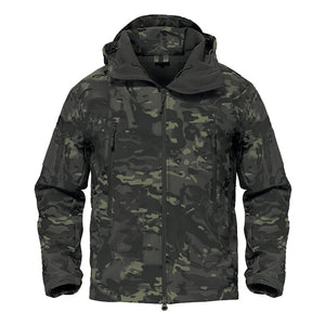 TACTICAL SOFTSHELL FLEECE HOODED JACKET/COAT