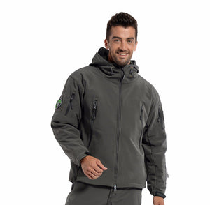 TACTICAL SOFTSHELL FLEECE HOODED JACKET/COAT