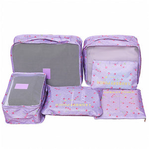 6 PC TRAVEL LUGGAGE STORAGE CUBES
