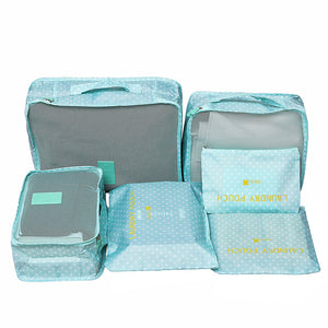 6 PC TRAVEL LUGGAGE STORAGE CUBES