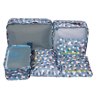 6 PC TRAVEL LUGGAGE STORAGE CUBES