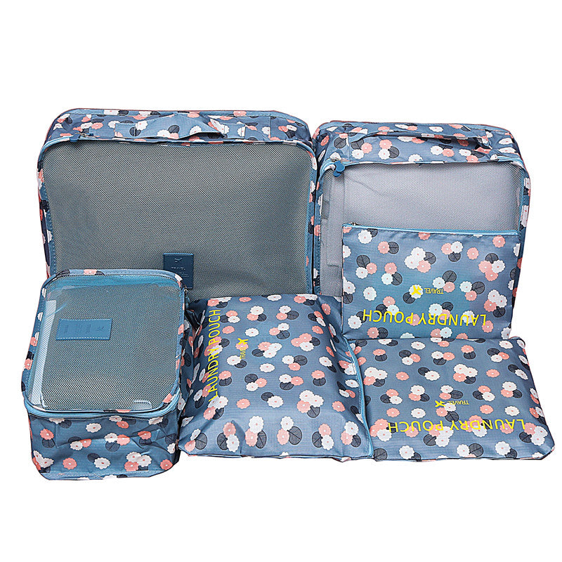6 PC TRAVEL LUGGAGE STORAGE CUBES