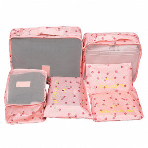 6 PC TRAVEL LUGGAGE STORAGE CUBES
