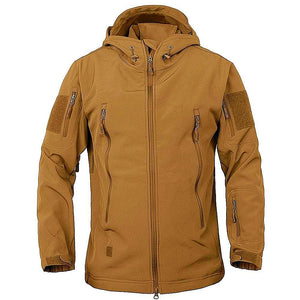 TACTICAL SOFTSHELL FLEECE HOODED JACKET/COAT
