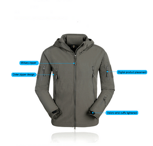 TACTICAL SOFTSHELL FLEECE HOODED JACKET/COAT