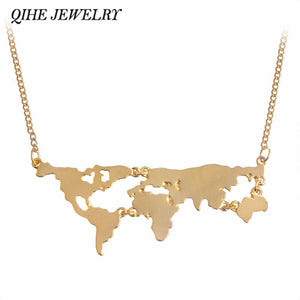 3 Colors World Map Pendant Necklace *GREAT GIFT* - Gear Consumer