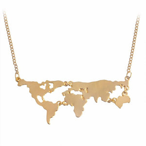 3 Colors World Map Pendant Necklace *GREAT GIFT* - Gear Consumer