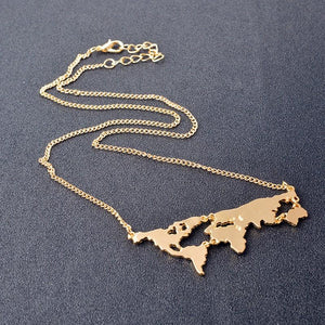 3 Colors World Map Pendant Necklace *GREAT GIFT* - Gear Consumer
