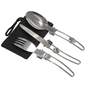 3 pcs /set Foldable Stainless Steel Cutlery - Gear Consumer