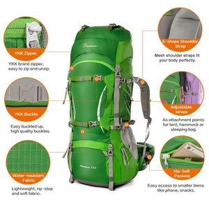 70L INTERNAL FRAME LONG DISTANCE BACKPACK *WITH RAIN COVER*