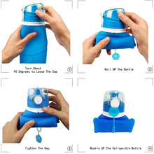 750ML COLLAPSIBLE BPA FREE SILICONE WATER BOTTLE (FDA APPROVED)