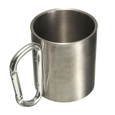 Stainless Steel 220ml Carabiner Mug (Double Walled) - Gear Consumer