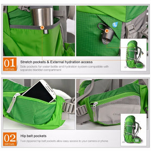 60L INTERNAL FRAME BACKPACK *RAIN COVER INCLUDED*