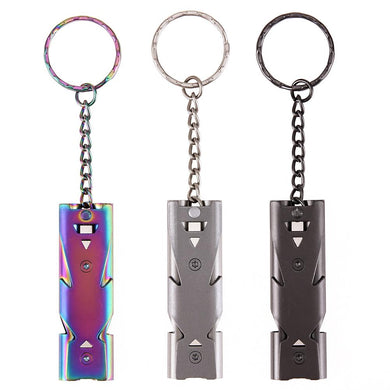 Double Pipe 150 Decibel Stainless Steel Survival Keychain Whistle - Gear Consumer