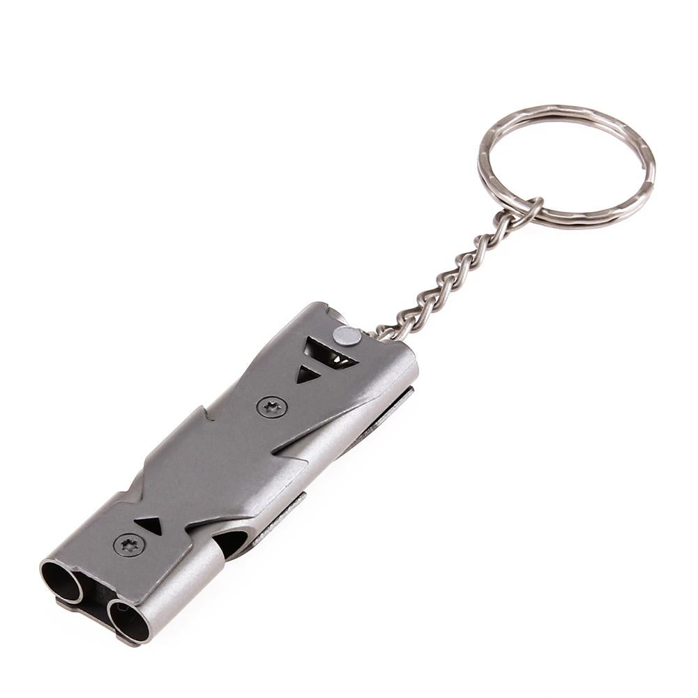 Double Pipe 150 Decibel Stainless Steel Survival Keychain Whistle - Gear Consumer