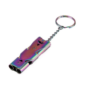 Double Pipe 150 Decibel Stainless Steel Survival Keychain Whistle - Gear Consumer