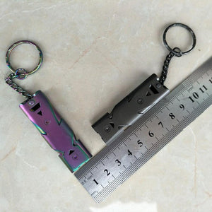 Double Pipe 150 Decibel Stainless Steel Survival Keychain Whistle - Gear Consumer