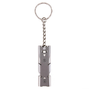 Double Pipe 150 Decibel Stainless Steel Survival Keychain Whistle - Gear Consumer