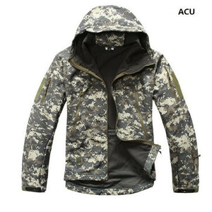 TACTICAL SOFTSHELL FLEECE HOODED JACKET/COAT
