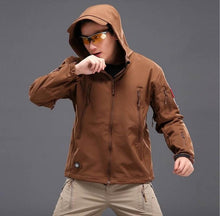 TACTICAL SOFTSHELL FLEECE HOODED JACKET/COAT