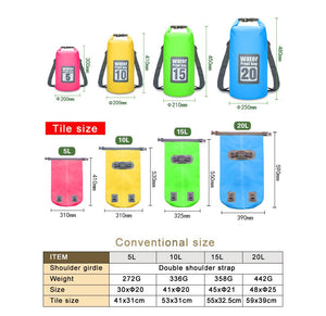 15L/20L Waterproof Outdoor Dry Storage Bags (Rafting) - Gear Consumer