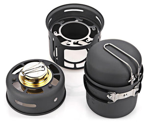 PORTABLE 7PC CAMPING STOVE COOKWARE KIT - Gear Consumer