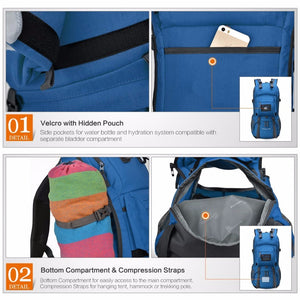 40L INTERNAL FRAME OUTDOOR BACKPACK *WITH RAIN COVER*
