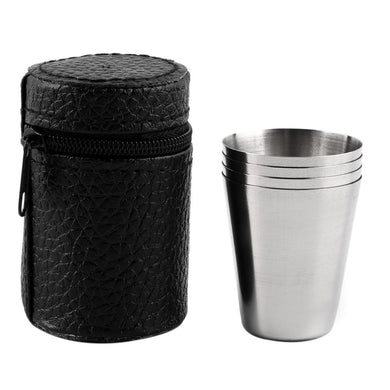 1 Set of 4 Stainless Steel Mug Camping Cups - Gear Consumer
