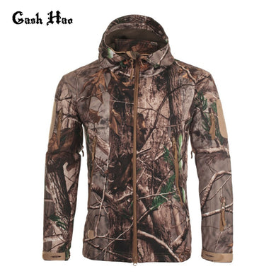 TACTICAL SOFTSHELL FLEECE HOODED JACKET/COAT