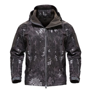 TACTICAL SOFTSHELL FLEECE HOODED JACKET/COAT