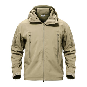 TACTICAL SOFTSHELL FLEECE HOODED JACKET/COAT