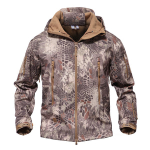 TACTICAL SOFTSHELL FLEECE HOODED JACKET/COAT
