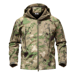 TACTICAL SOFTSHELL FLEECE HOODED JACKET/COAT